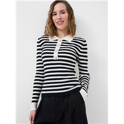 Джемпер трикотажный с воротником поло для женщин