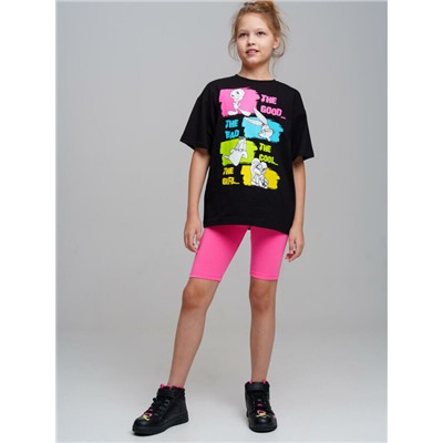 Комплект трикотажный для девочек: брюки (легинсы укороченные), фуфайка (футболка)