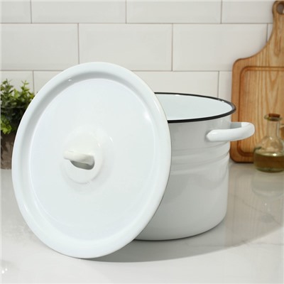 УЦЕНКА Кастрюля цилиндрическая, 8 л, без крышки, светлая