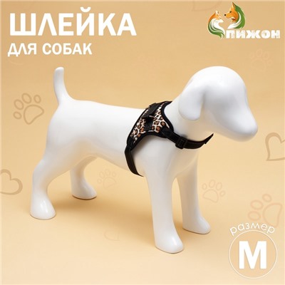Шлейка К7 мягкая светоотражающая, размер М, ОГ 52-66 см, вес 9.5-17.5 кг, леопард