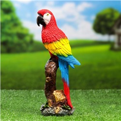 Садовая фигура из полистоуна «Красный ара на коряге», 9.5×7×24 см