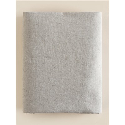 Простыня на резинке евро SL Home Linen collection, 200×200+30 см, серая, полулён
