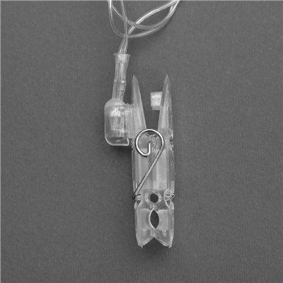 УЦЕНКА Гирлянда «Нить», 5 м, с насадками в виде прищепок, IP20, 30 LED, 220 В, 8 режимов, свечение тёплое белое