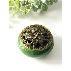 Курильница для благовоний, подставка для конусов TAKE IT EASY «Нефрит», 9.5×7 см, керамика, зелёная