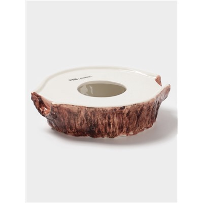 Блюдо для подачи Magistro Wood, 20.5×18.7×5.5 см, фарфор, коричневое