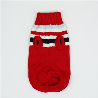 Свитер «Полоски», XS (ДС 17, ОШ 17, ОГ 23-37 см), красный