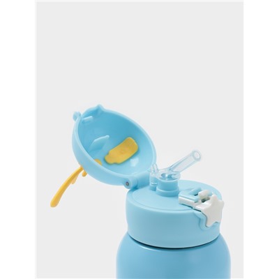 Термос детский «Мишка», 500 мл, с кружкой, два вида крышек, сохраняет тепло до 6 ч, нержавеющая сталь, синий