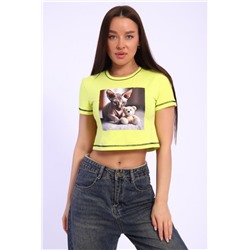 футболка- топ 74249 (Лимонный)