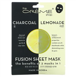 The Creme Shop, Fusion Beauty Sheet Mask, Charcoal Lemonade, 5 Sheets, 4.40 oz (125 g)