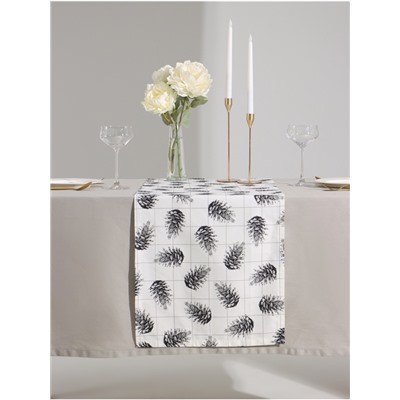 Дорожка на стол новогодняя Этель Merry Christmas 40×146 см, 100% хлопок, саржа 190 г/м², белая