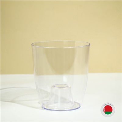 Горшок для орхидей, 2 л, 14.8×16.2 см, круглый, пластиковый, прозрачный