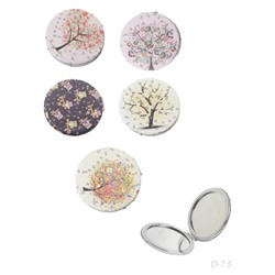 Зеркало карманное 7 см / GT351 /уп 50/300/ кожзам, стразы