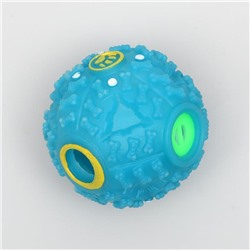 Квакающий мяч для собак, жёсткий, 7.5 см, голубой