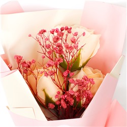 Премиальный букет из мыльных роз, 3 шт.