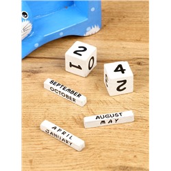 Календарь настольный «Кошка», 13×4×10 см, дерево, синий