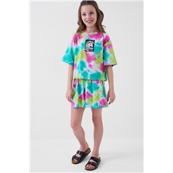 Комплект трикотажный для девочек: фуфайка (футболка), шорты PLAYTODAY, 1243353