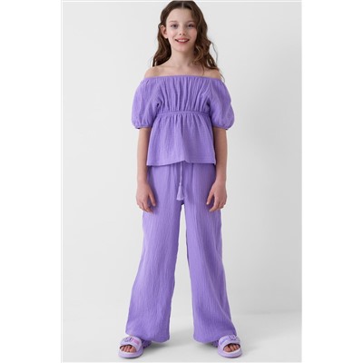 Комплект текстильный для девочек: блузка, брюки PLAYTODAY, 1240283