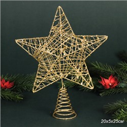 Верхушка на елку Звезда 20*5*25 см / SF2023-37 /уп 150/золото