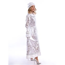 Карнавальный костюм новогодний «Снегурочка», шуба, шапка, варежки, пояс, рост 164, р-р. 52-54