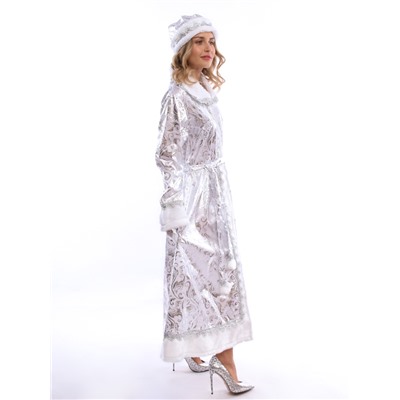 Карнавальный костюм «Снегурочка»: шуба, шапка, варежки, пояс, рост 164, р-р. 48-50