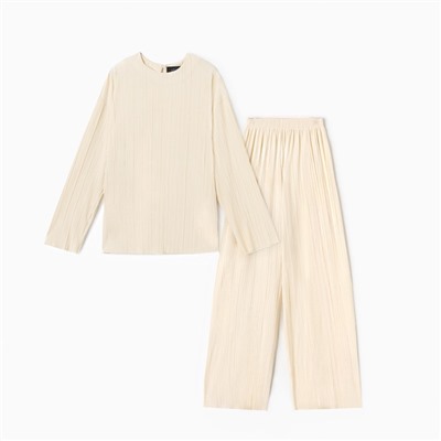 Костюм женский (блуза, брюки) MIST Classic collection, размер 40-42, бежевый