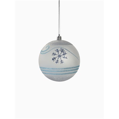 Ёлочные игрушки «Снежный вальс», шары новогодние, d=10 см, набор 4 шт., синий/белый