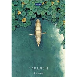 Блокнот А5 40л клетка на склейке "Дыхание тишины" жесткая подложка (093201) Хатбер