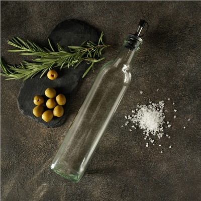 Бутылка для соусов и масла Доляна «Классик», 500 мл, 5.5×29 см, стекло, прозрачная