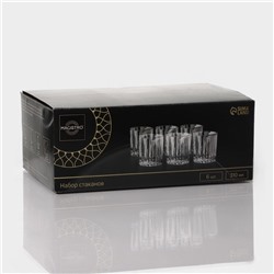 Стаканы Magistro «Богема. Полоса», 310 мл, 8.3×7.7×9 см, набор 6 шт., стекло, прозрачные