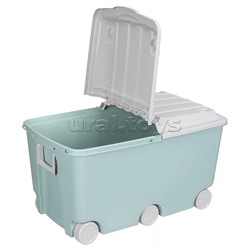 Ящик для игрушек на колесах 685х395х385мм, 66,5л (Светло-голубой)