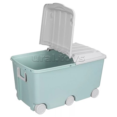 Ящик для игрушек на колесах 685х395х385мм, 66,5л (Светло-голубой)