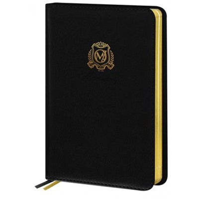 Ежедневник недатированный А5 352 стр. черный кожзам , дв.ляссе,тверд.обл. MAN-A5176/B Manzoni
