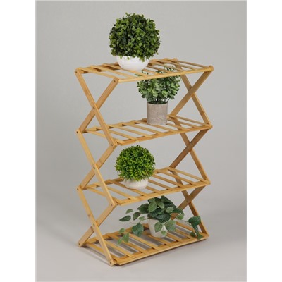 Стеллаж универсальный, 4 полки, 50×25×68 см, напольный, открытый, Greengo