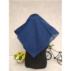 Платок косынка на голову и шею, хлопок, цвет синий