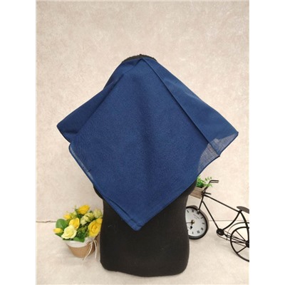 Платок косынка на голову и шею, хлопок, цвет синий