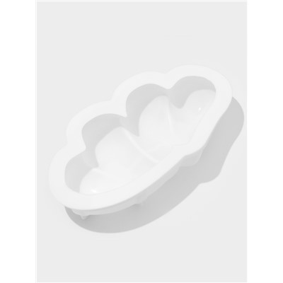 Форма для муссовых десертов и выпечки Доляна «Влюблённые сердца», силикон, 27×17 см, белая