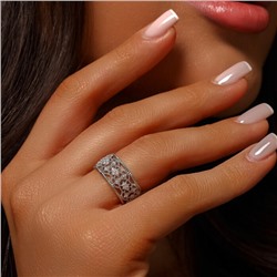 Кольцо разъемное ювелирная бижутерия, покрытие посеребрение, вставка: фианиты, цвет: прозрачный, арт.219.365