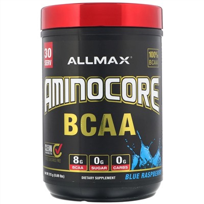 ALLMAX Nutrition, AMINOCORE BCAA, Blue Raspberry, 0.69 lbs (315 g)