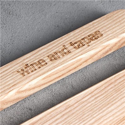 Доска для подачи сыра и вина, 28×28×2 см, массив ясеня