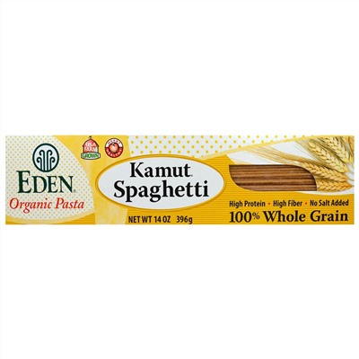 Eden Foods, Органические макаронные изделия, камут спагетти, 100% цельное зерно, 396 г