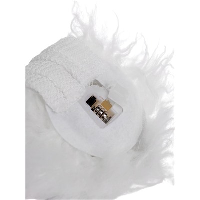 Фигура текстиль «Гном белая шапочка» 33 см, 1 LED, от батареек AG10×3, свечение тёплое белое