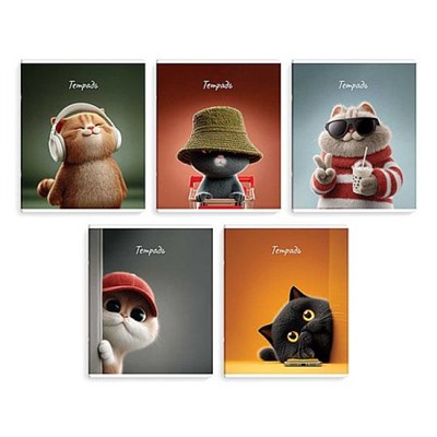 Тетрадь  48л клетка "СОВРЕМЕННЫЕ КОТЫ" 70922 Феникс