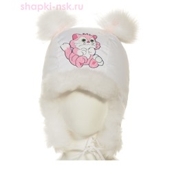 211-З Кошечка Ушанка для девочки (48-50)