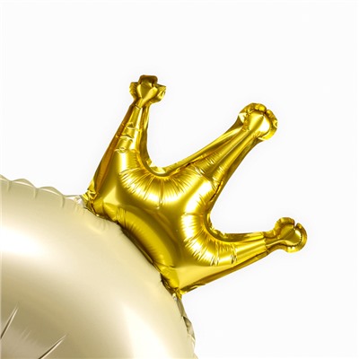 Воздушный шар фольгированный 42" «Цифра 2 с короной», на подставке
