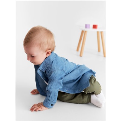 Рубашка джинсовая Крошка Я, рост 74-80 см, голубая