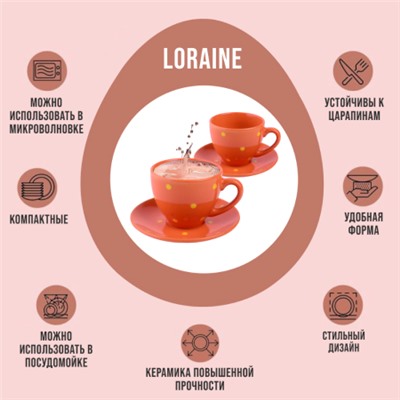 30450-2 Чайный набор 4пр Loraine ОРАНЖЕВЫЙ LR (х18)