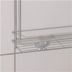 Полка для ванной Доляна «Бабочки», двухъярусная, 28×10.5×31 см, хромированная