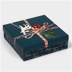 Коробка новогодняя складная «Новогодняя посылка», 26×26×8 см, Новый год
