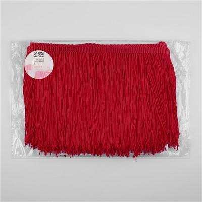 Тесьма декоративная «Бахрома», 15 см, 5±0.5 м, красная