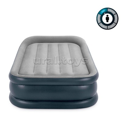 Надувная кровать Deluxe Pillow Rest Raised Bed (99х191х42см,) встроенный насос 220v